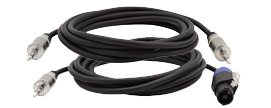 16 gauge speaer cables with 1/4" & speak0on connectors.