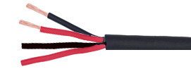 16 gauge twisted pair exposed speaker wire.