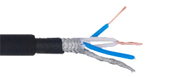 Conductors in a quad microphone cable.