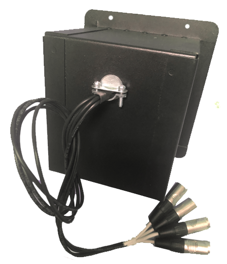 Wire access for for professionally soldered music stage floor boxes.