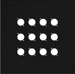 Audio video wall panel 10" x 10" with 12 connector holes.