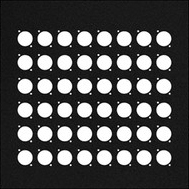 Audio video wall panel 12" x 12" with 48 connector holes.