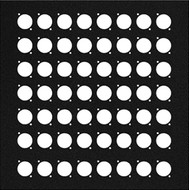 Audio video wall panel 12" x 12" with 56 connector holes.