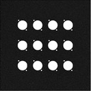 Audio video wall panel 9" x 9" with 12 connector holes.