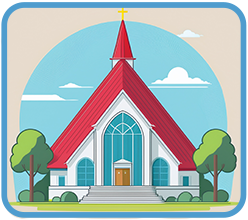 Modern church design for installation of audio wiring and floor boxes.
